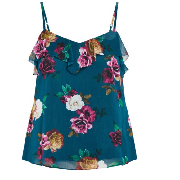 City Chic Nicole Print Cami - teal Size 18 - Picture 6 of 10